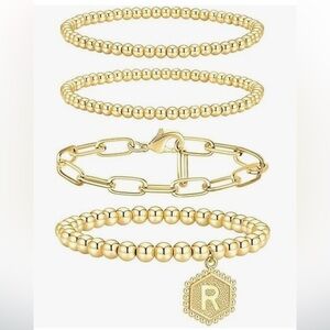 🔥Initial Bracelet 18K Gold Plated 4 Set🔥 NEW